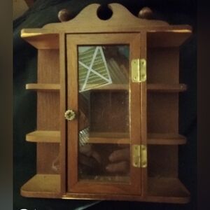 Small wood mini curio china cabinet